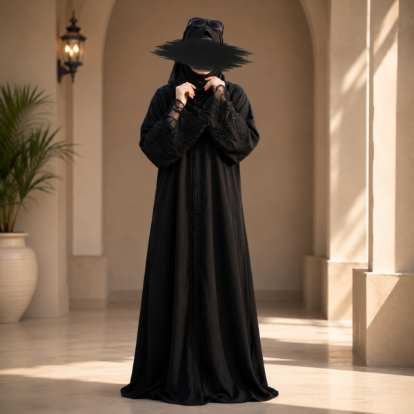 Lace Abaya Borka Black Color