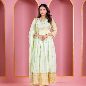 Semi Stitched Georgette Embroidery Long Floor Touch Anarkali Party Dress Shop Now Bd Online