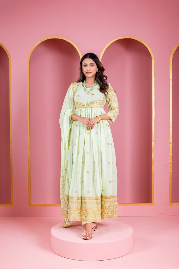 Semi Stitched Georgette Embroidery Long Floor Touch Anarkali Party Dress Shop Now Bd Online