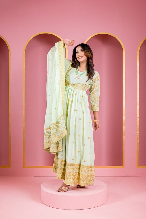 Semi Stitched Georgette Embroidery Long Floor Touch Anarkali Party Dress Shop Now Bd Online